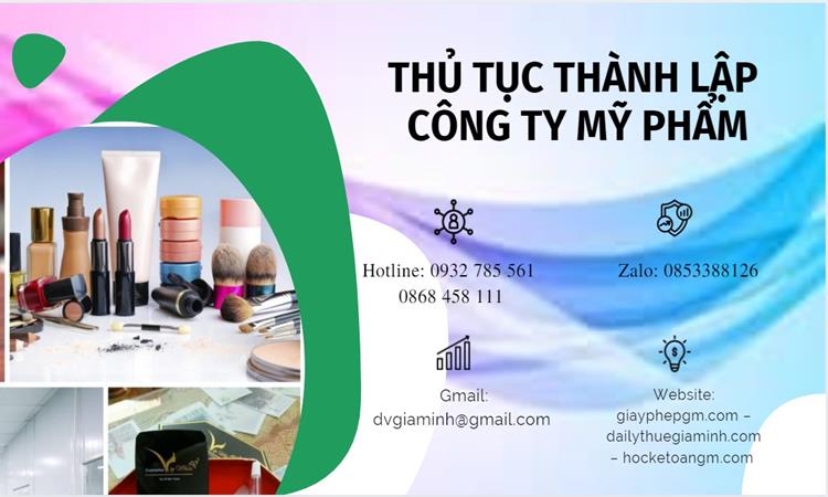 Thủ tục thành lập công ty mỹ phẩm tại Huyện Ứng Hòa