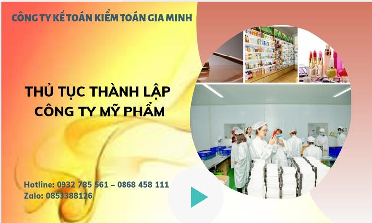 Thủ tục thành lập công ty mỹ phẩm tại Quận 1