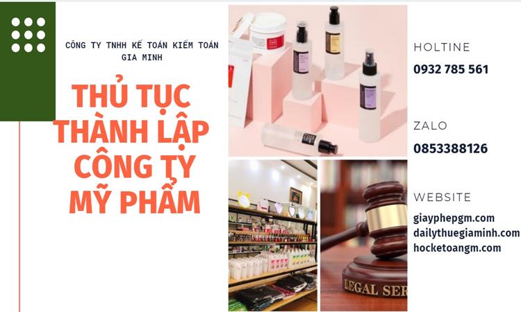 Thủ tục thành lập công ty mỹ phẩm tại Quận Cái Răng