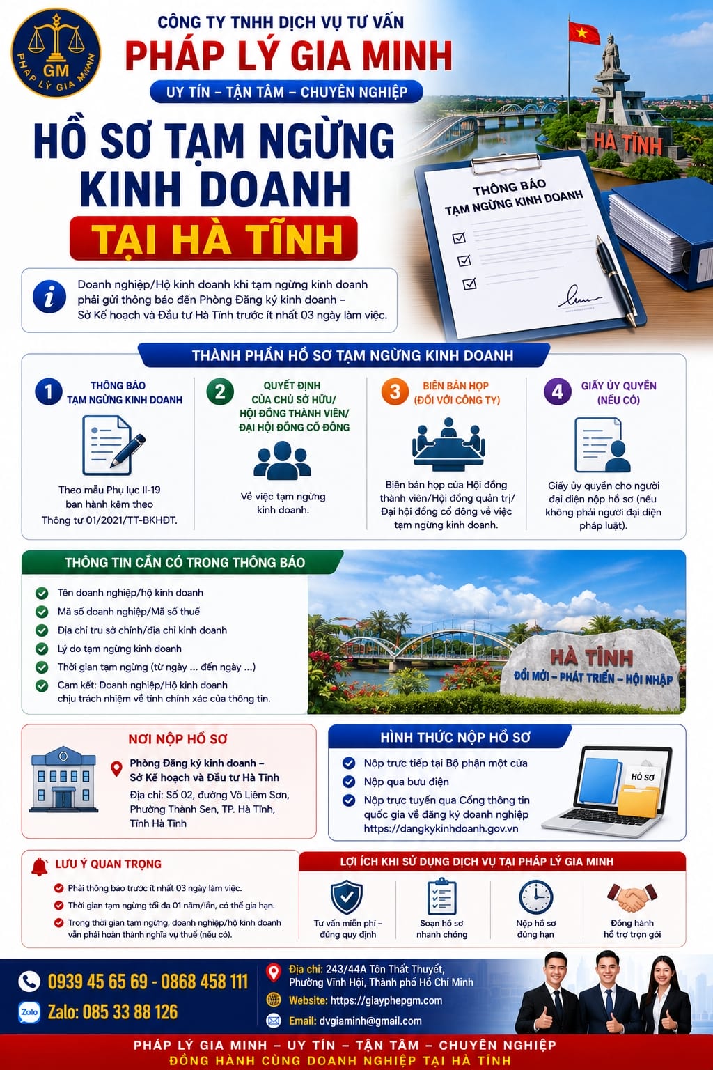 Hồ sơ tạm ngừng kinh doanh tại Hà Tĩnh