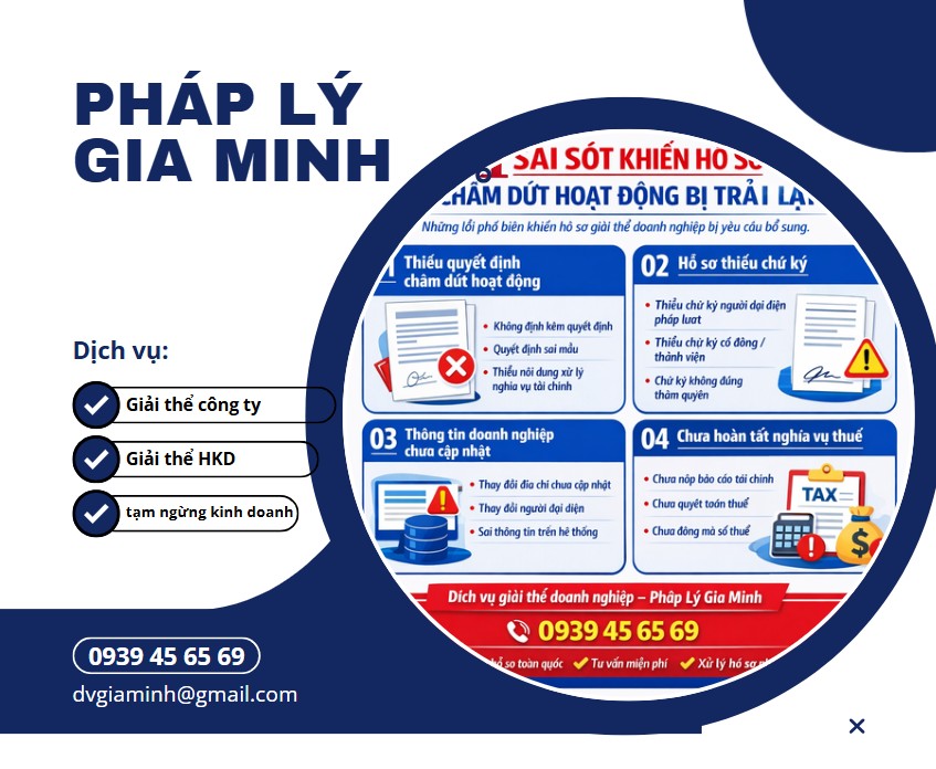 sai sót khiến hồ sơ giải thể bị trả lại