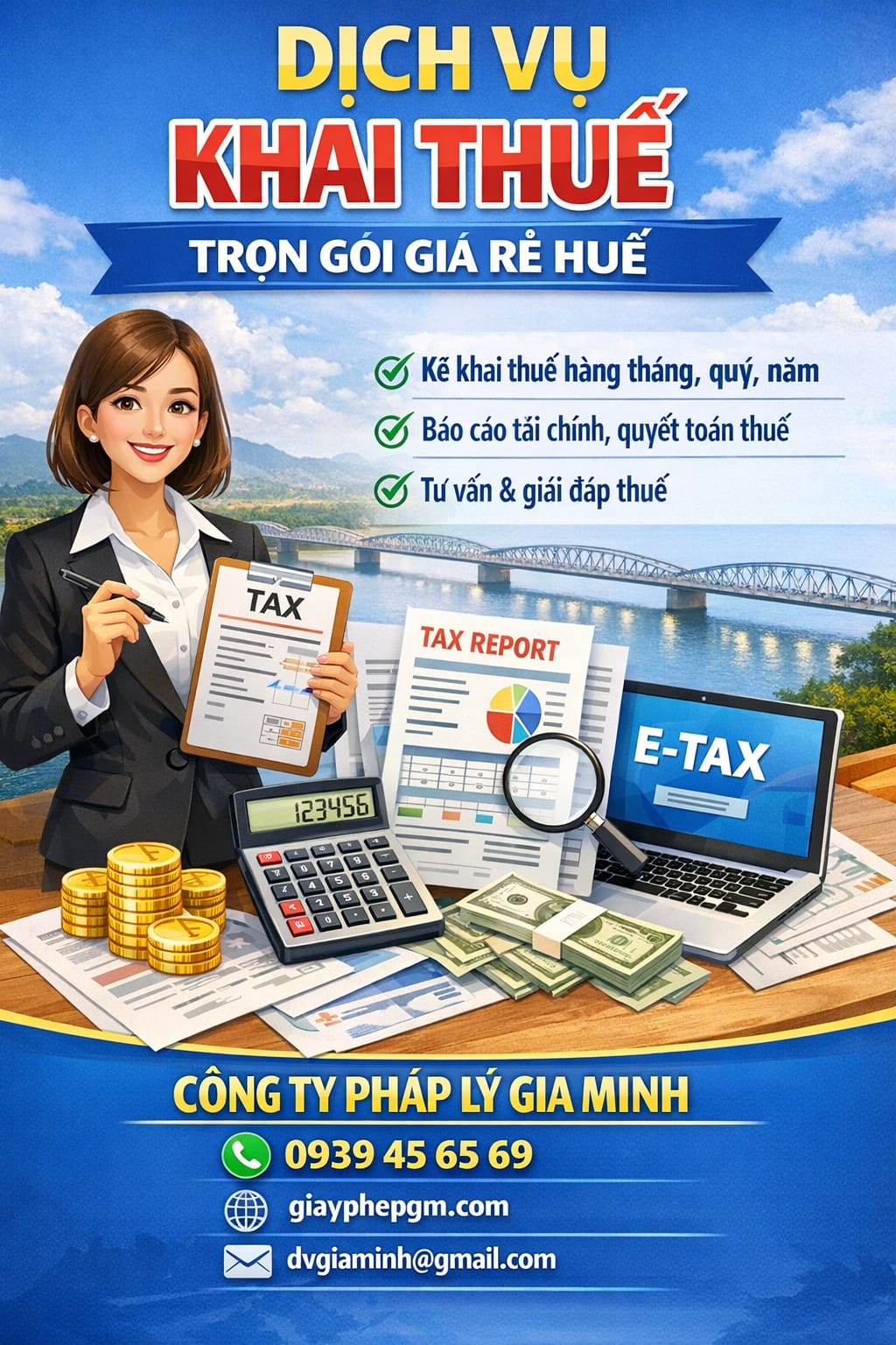 Dịch vụ kế toán trọn gói giá rẻ tại Huế