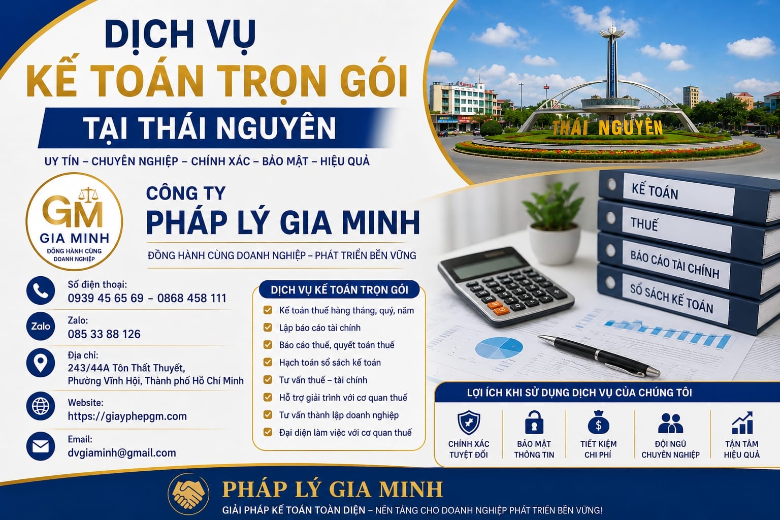 Dịch vụ kế toán trọn gói tại Thái Nguyên