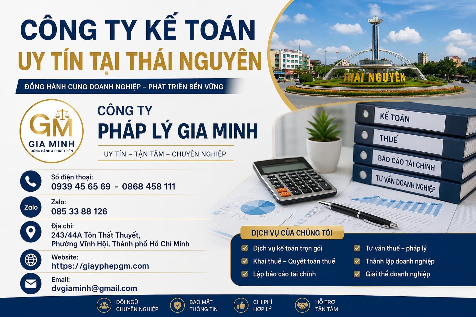 Dịch vụ kế toán trọn gói uy tín nhất tại Thái Nguyên