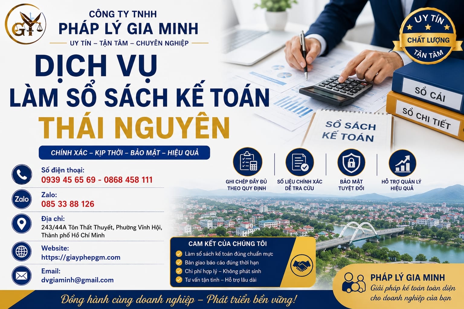Dịch vụ làm sổ sách kế toán Thái Nguyên