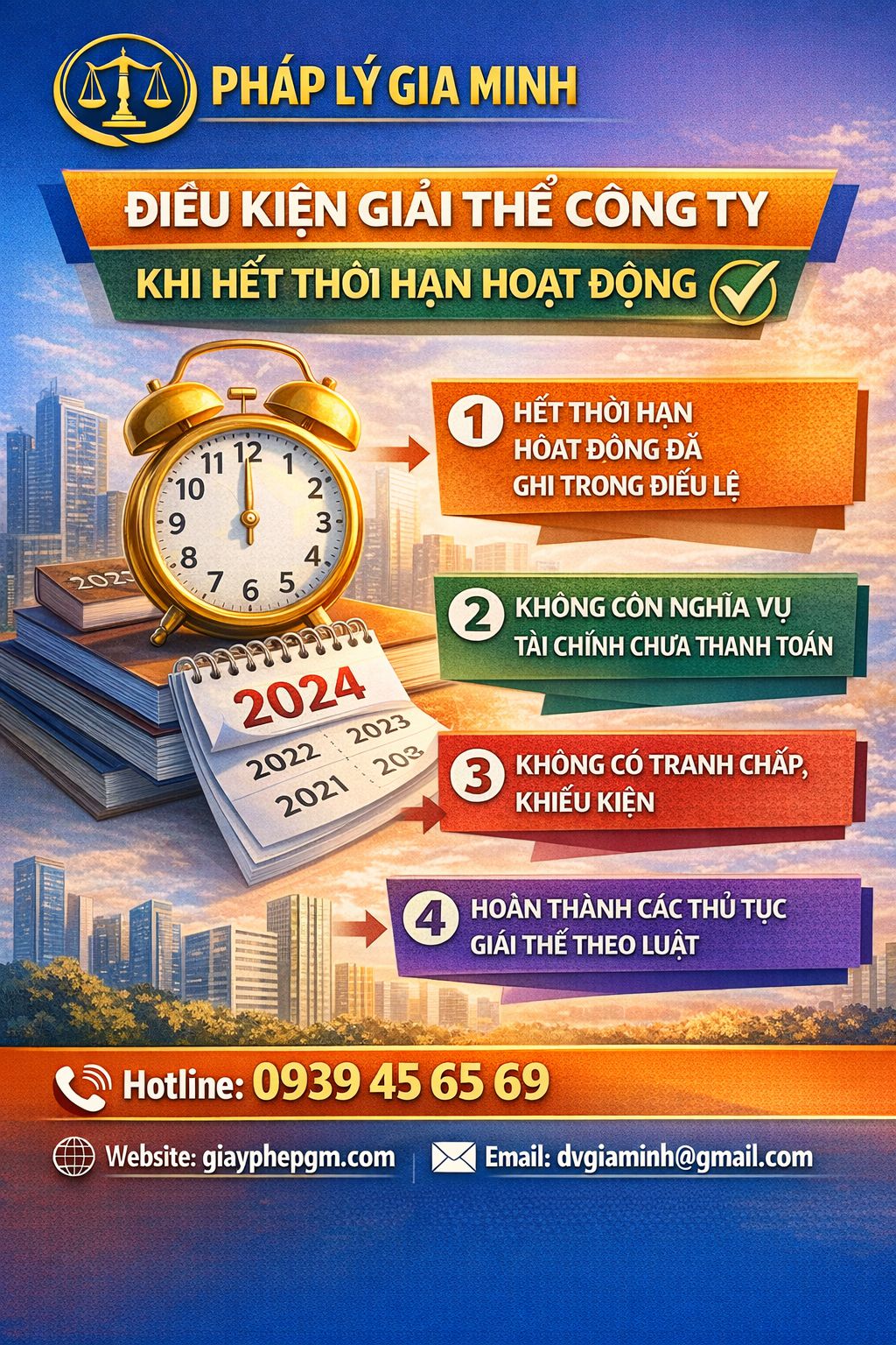 Điều kiện giải thể công ty tại Quảng Trị theo Luật Doanh nghiệp hiện hành

