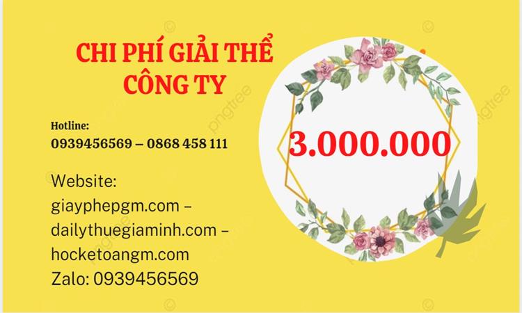 Bảng giá giải thể công ty doanh nghiệp tại Điện Biên 