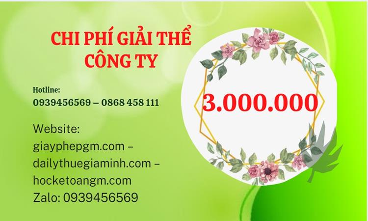 Bảng giá giải thể công ty doanh nghiệp tại Huyện Củ Chi