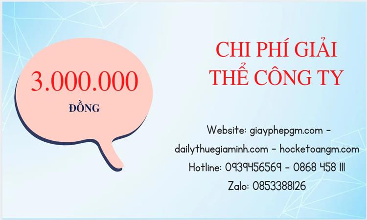 Bảng giá giải thể công ty doanh nghiệp tại Quận Thốt Nốt