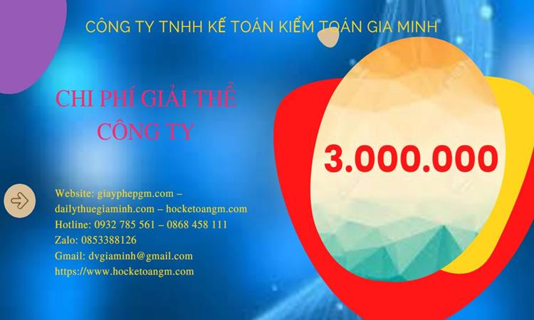 Bảng giá giải thể công ty tại Quảng Trị