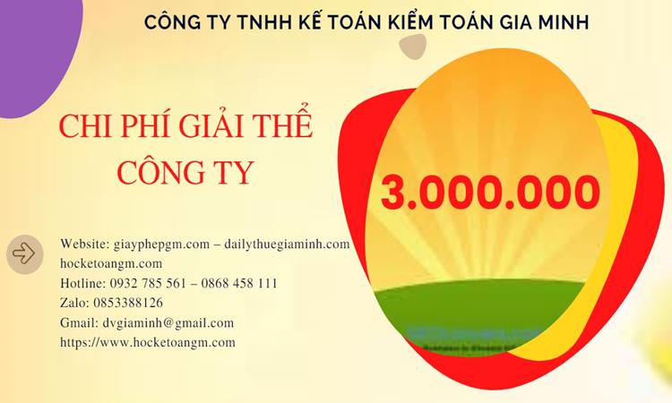 Bảng giá giải thể công ty tại Sơn La