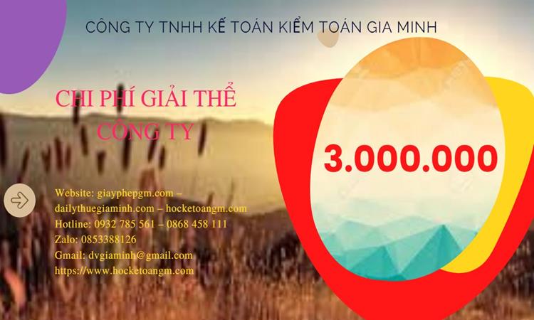 Bảng giá giải thể công ty tại Thanh Hóa