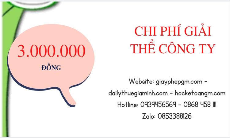 Bảng giá giải thể công ty tại Thành Phố Hồ Chí Minh