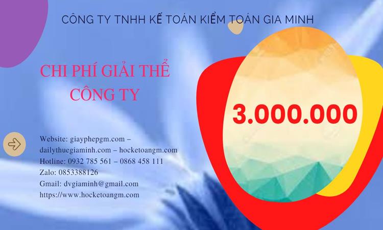 Bảng giá giải thể công ty tại Thừa Thiên Huế