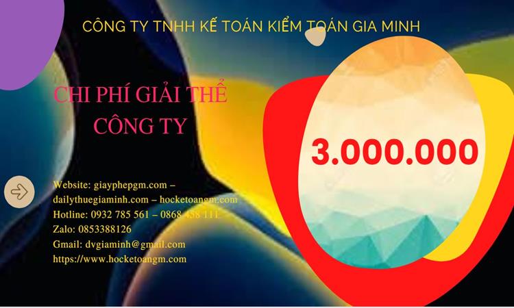 Bảng giá giải thể công ty tại Trà Vinh