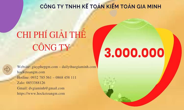 Bảng giá giải thể công ty tại TT Huế