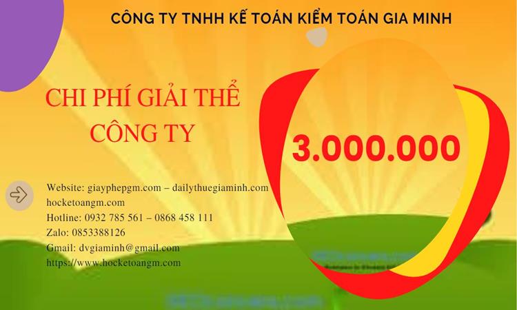 Bảng giá giải thể công ty tại Vĩnh Long