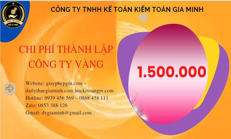 Bảng giá thành lập công ty vàng bạc tại An Giang