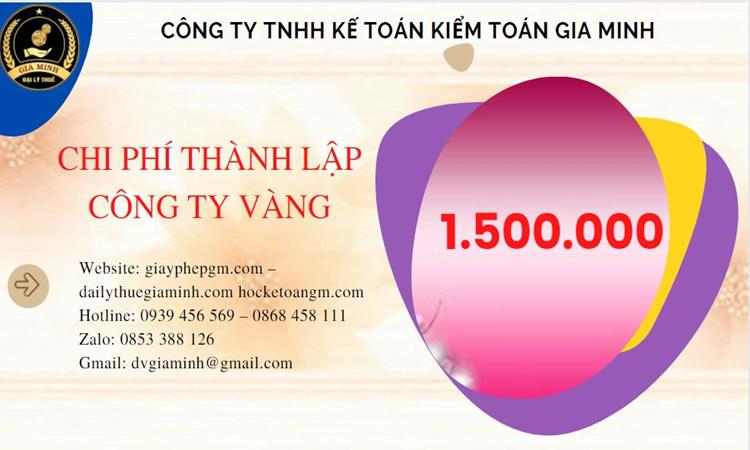 Bảng giá thành lập công ty vàng bạc tại Bắc Kạn 