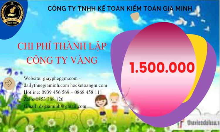 Bảng giá thành lập công ty vàng bạc tại Đồng Tháp 