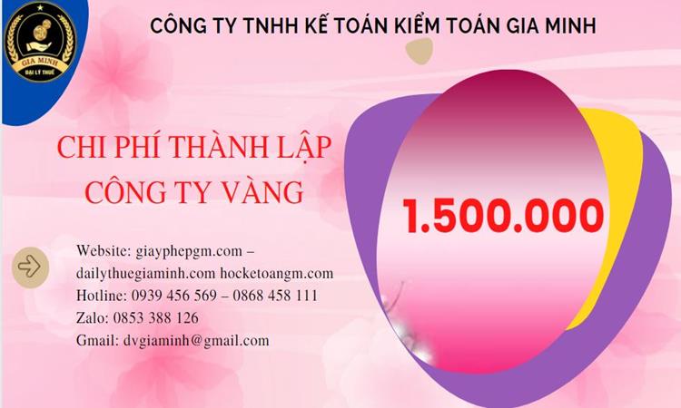 Bảng giá thành lập công ty vàng bạc tại Hải Dương 