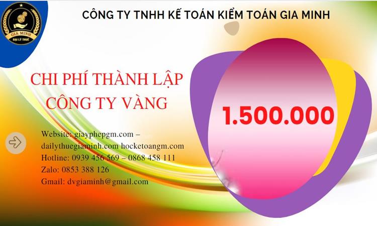 Bảng giá thành lập công ty vàng bạc tại Huyện Ba Vì 