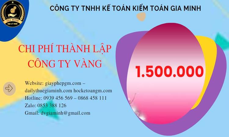 Bảng giá thành lập công ty vàng bạc tại Huyện Bình Chánh 