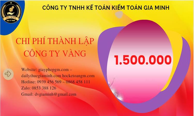 Bảng giá thành lập công ty vàng bạc tại Huyện Chương Mỹ 