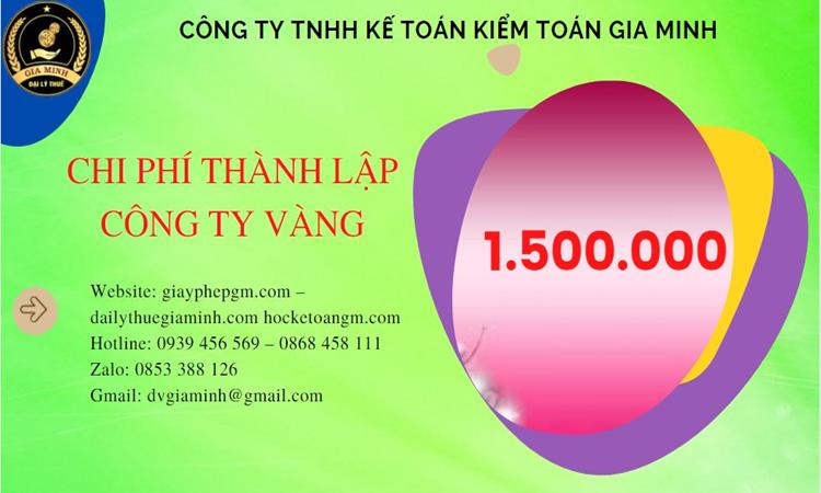 Bảng giá thành lập công ty vàng bạc tại Huyện Đông Anh 