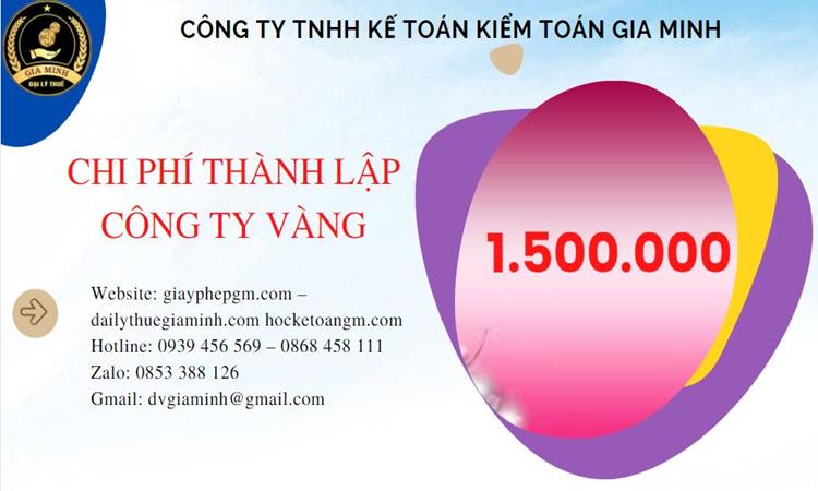 Bảng giá thành lập công ty vàng bạc tại Huyện Hoài Đức 
