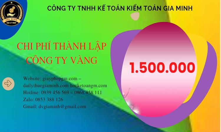 Bảng giá thành lập công ty vàng bạc tại Huyện Hóc Môn 
