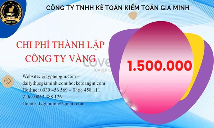 Bảng giá thành lập công ty vàng bạc tại Huyện Kim Bảng 