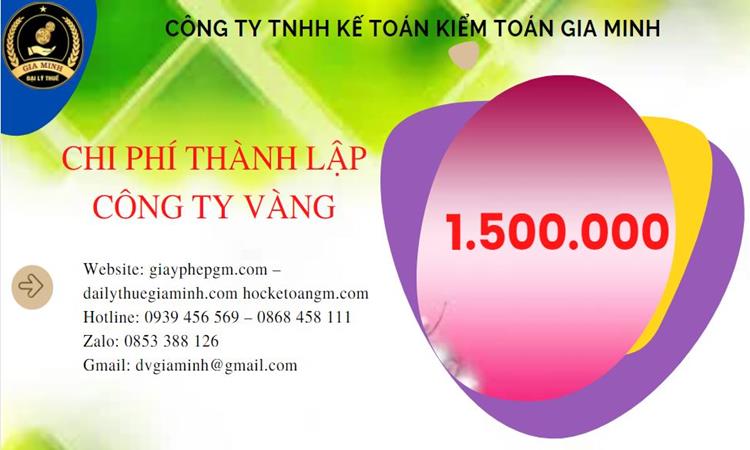 Bảng giá thành lập công ty vàng bạc tại Huyện Phong Điền 