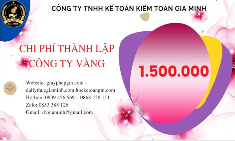 Bảng giá thành lập công ty vàng bạc tại Huyện Phù Cừ 