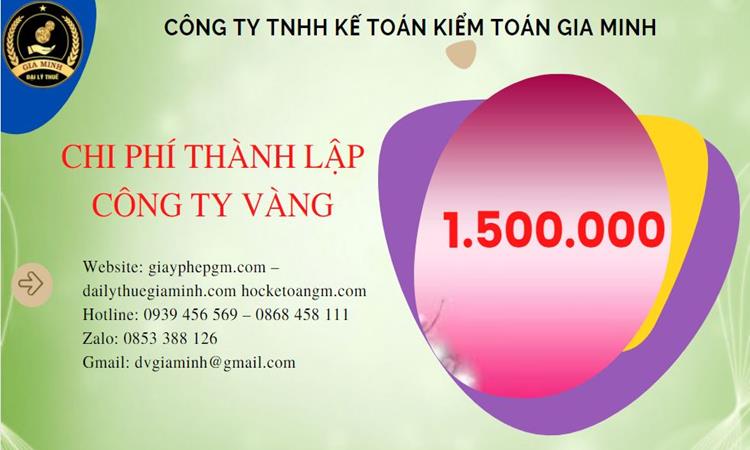 Bảng giá thành lập công ty vàng bạc tại Huyện Phúc Thọ 