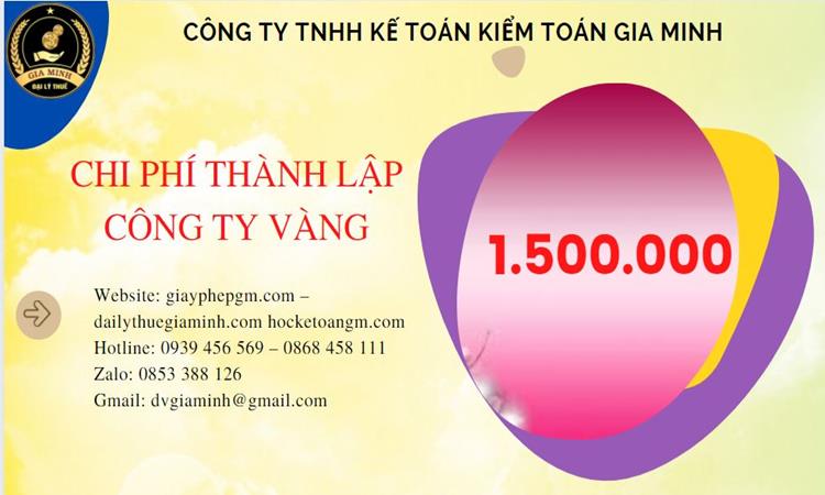 Bảng giá thành lập công ty vàng bạc tại Huyện Quốc Oai 