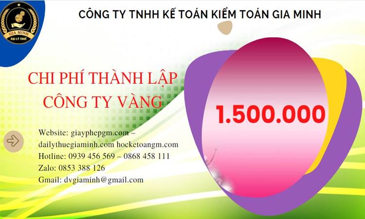 Bảng giá thành lập công ty vàng bạc tại Huyện Văn Giang 