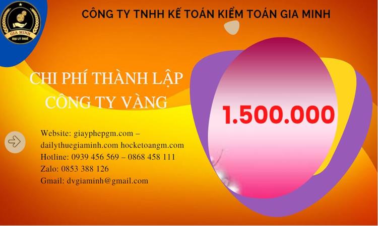 Bảng giá thành lập công ty vàng bạc tại Huyện Văn Lâm 