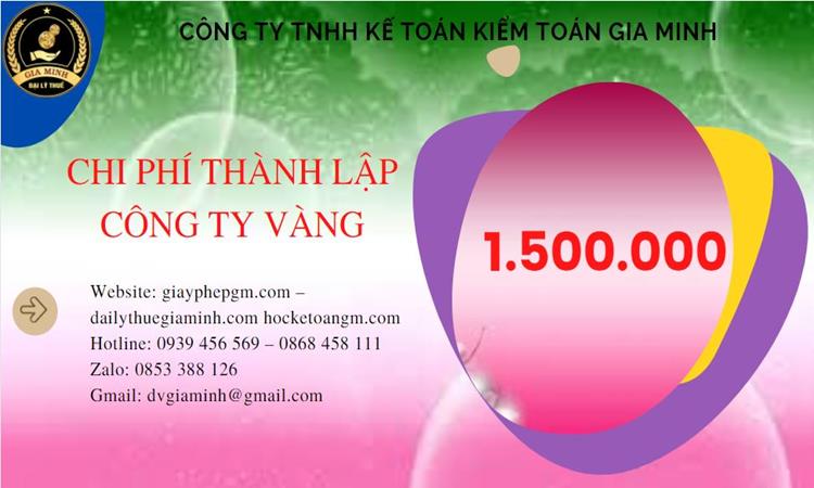 Bảng giá thành lập công ty vàng bạc tại Kon Tum 