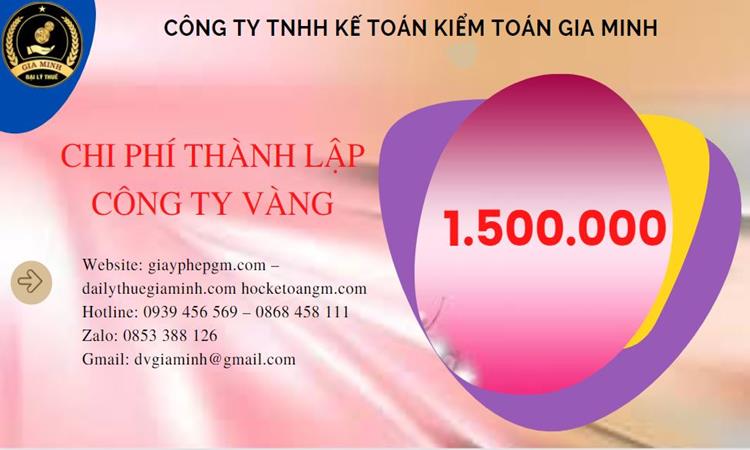 Bảng giá thành lập công ty vàng bạc tại Nha Trang 