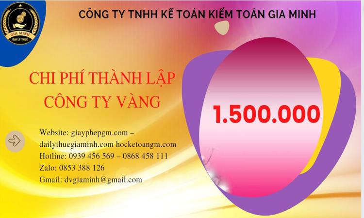Bảng giá thành lập công ty vàng bạc tại Quận 10 