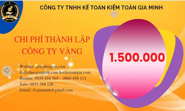 Bảng giá thành lập công ty vàng bạc tại Quận 2 
