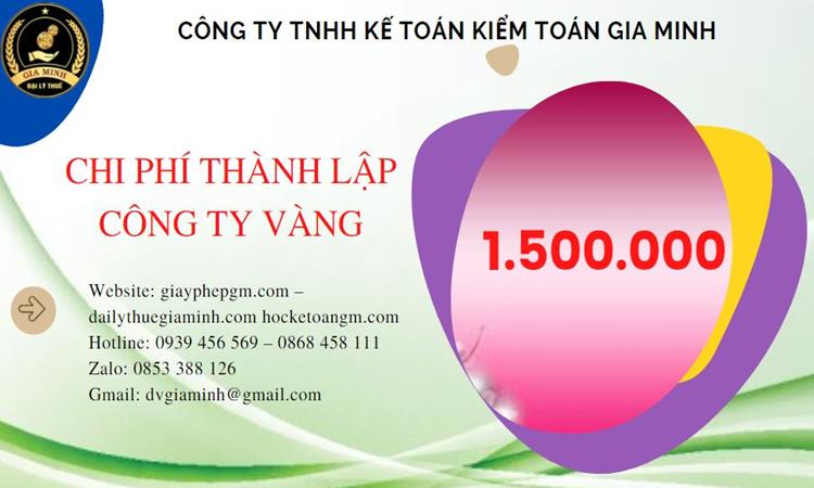 Bảng giá thành lập công ty vàng bạc tại Quận 3 