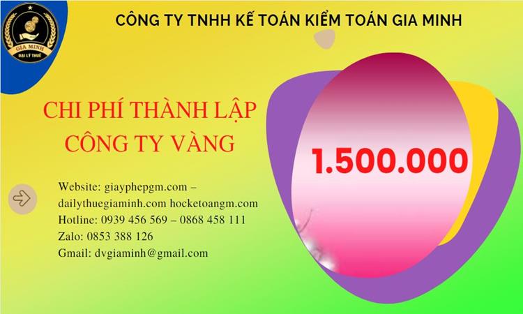 Bảng giá thành lập công ty vàng bạc tại Quận 5 