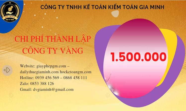 Bảng giá thành lập công ty vàng bạc tại Quận 7 