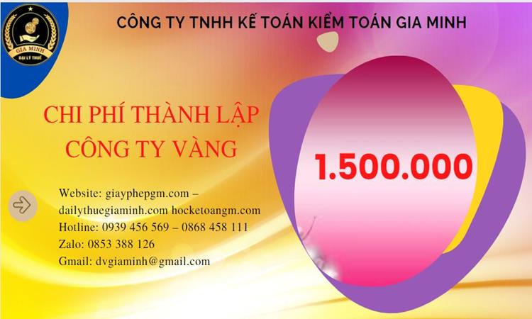 Bảng giá thành lập công ty vàng bạc tại Quận Bắc Từ Liêm 