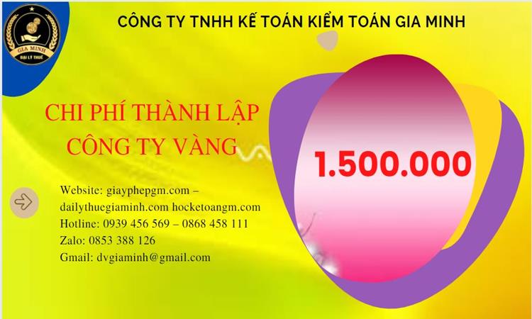 Bảng giá thành lập công ty vàng bạc tại Quận Bình Tân 