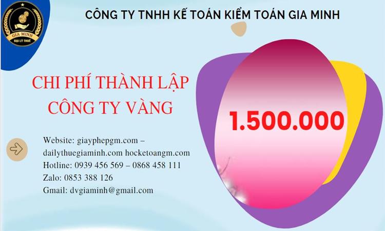 Bảng giá thành lập công ty vàng bạc tại Quận Bình Thủy 