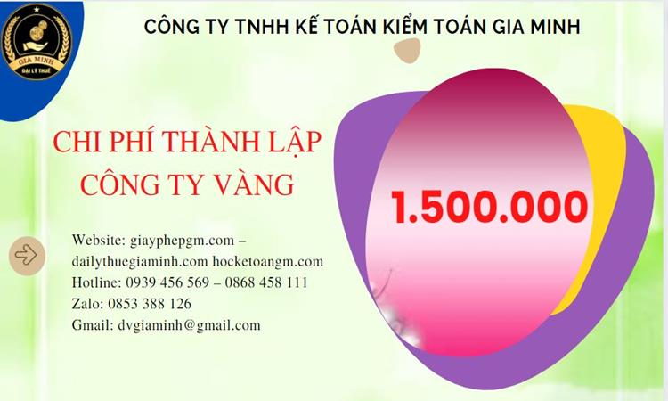 Bảng giá thành lập công ty vàng bạc tại Quận Cái Răng 
