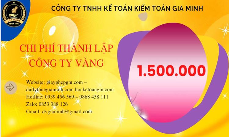 Bảng giá thành lập công ty vàng bạc tại Quận Hà Đông 